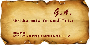 Goldschmid Annamária névjegykártya